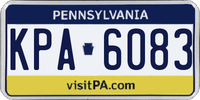 PA license plate KPA6083