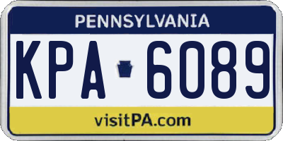 PA license plate KPA6089