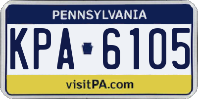 PA license plate KPA6105