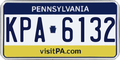PA license plate KPA6132