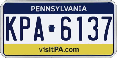 PA license plate KPA6137