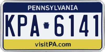 PA license plate KPA6141