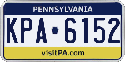 PA license plate KPA6152