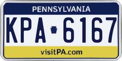 PA license plate KPA6167