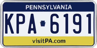 PA license plate KPA6191