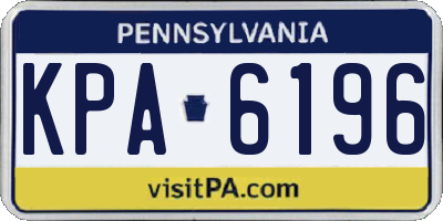 PA license plate KPA6196