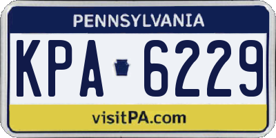 PA license plate KPA6229
