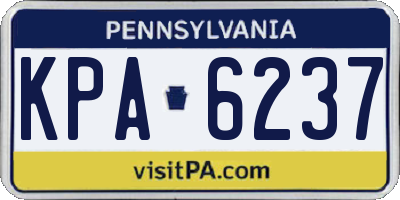 PA license plate KPA6237