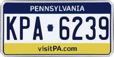 PA license plate KPA6239