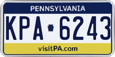 PA license plate KPA6243