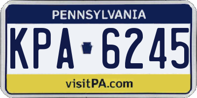 PA license plate KPA6245