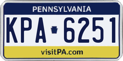 PA license plate KPA6251