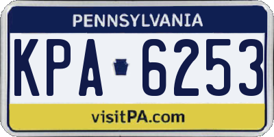 PA license plate KPA6253