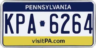 PA license plate KPA6264