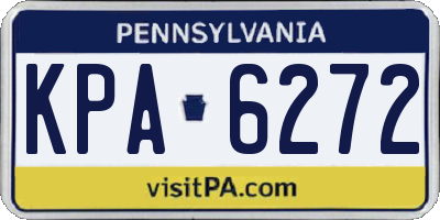 PA license plate KPA6272