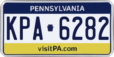 PA license plate KPA6282