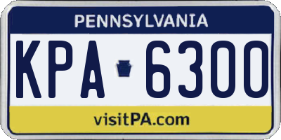 PA license plate KPA6300
