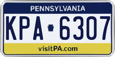 PA license plate KPA6307