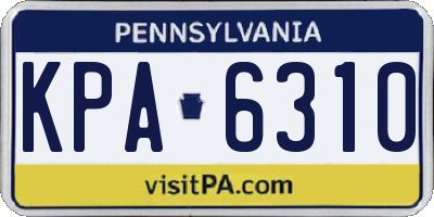 PA license plate KPA6310