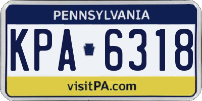 PA license plate KPA6318