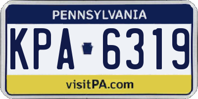 PA license plate KPA6319