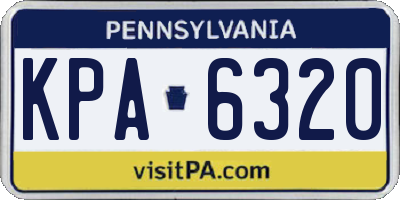 PA license plate KPA6320