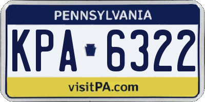 PA license plate KPA6322