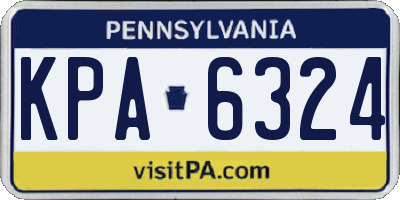 PA license plate KPA6324