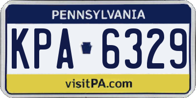 PA license plate KPA6329
