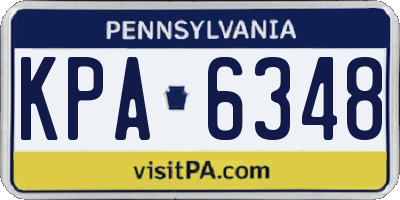 PA license plate KPA6348