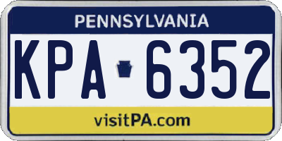 PA license plate KPA6352