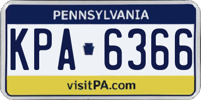 PA license plate KPA6366