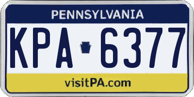 PA license plate KPA6377