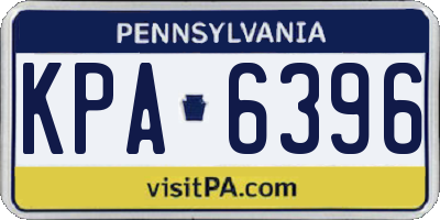 PA license plate KPA6396