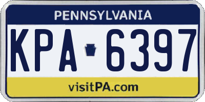 PA license plate KPA6397