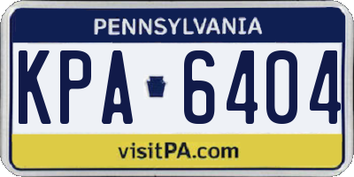 PA license plate KPA6404