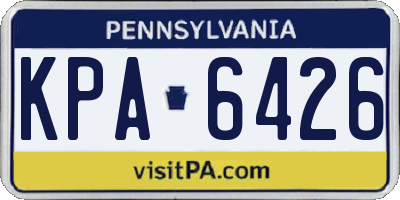 PA license plate KPA6426