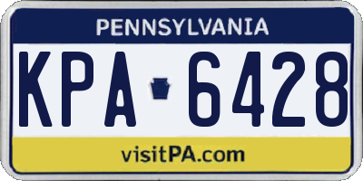PA license plate KPA6428