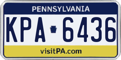 PA license plate KPA6436
