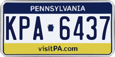 PA license plate KPA6437