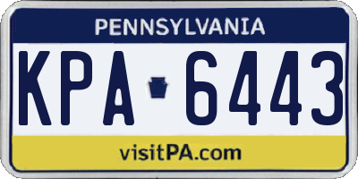 PA license plate KPA6443