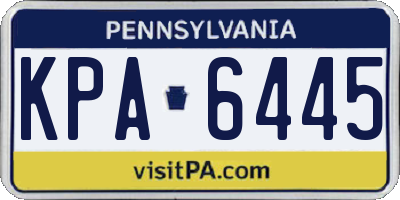 PA license plate KPA6445