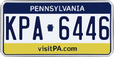 PA license plate KPA6446