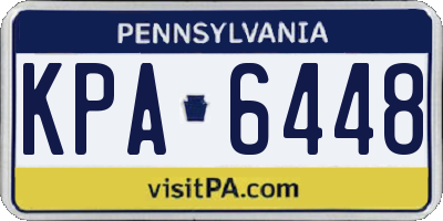 PA license plate KPA6448
