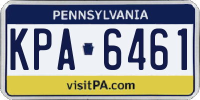 PA license plate KPA6461
