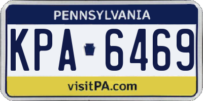 PA license plate KPA6469