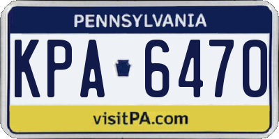 PA license plate KPA6470