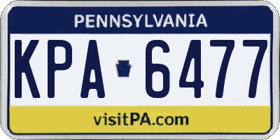 PA license plate KPA6477
