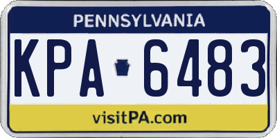 PA license plate KPA6483