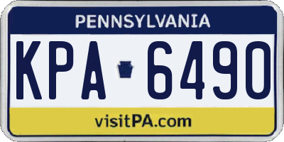 PA license plate KPA6490